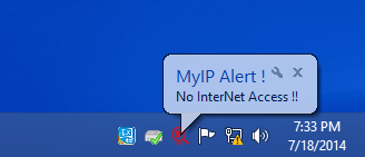 No InterNet Access Alert